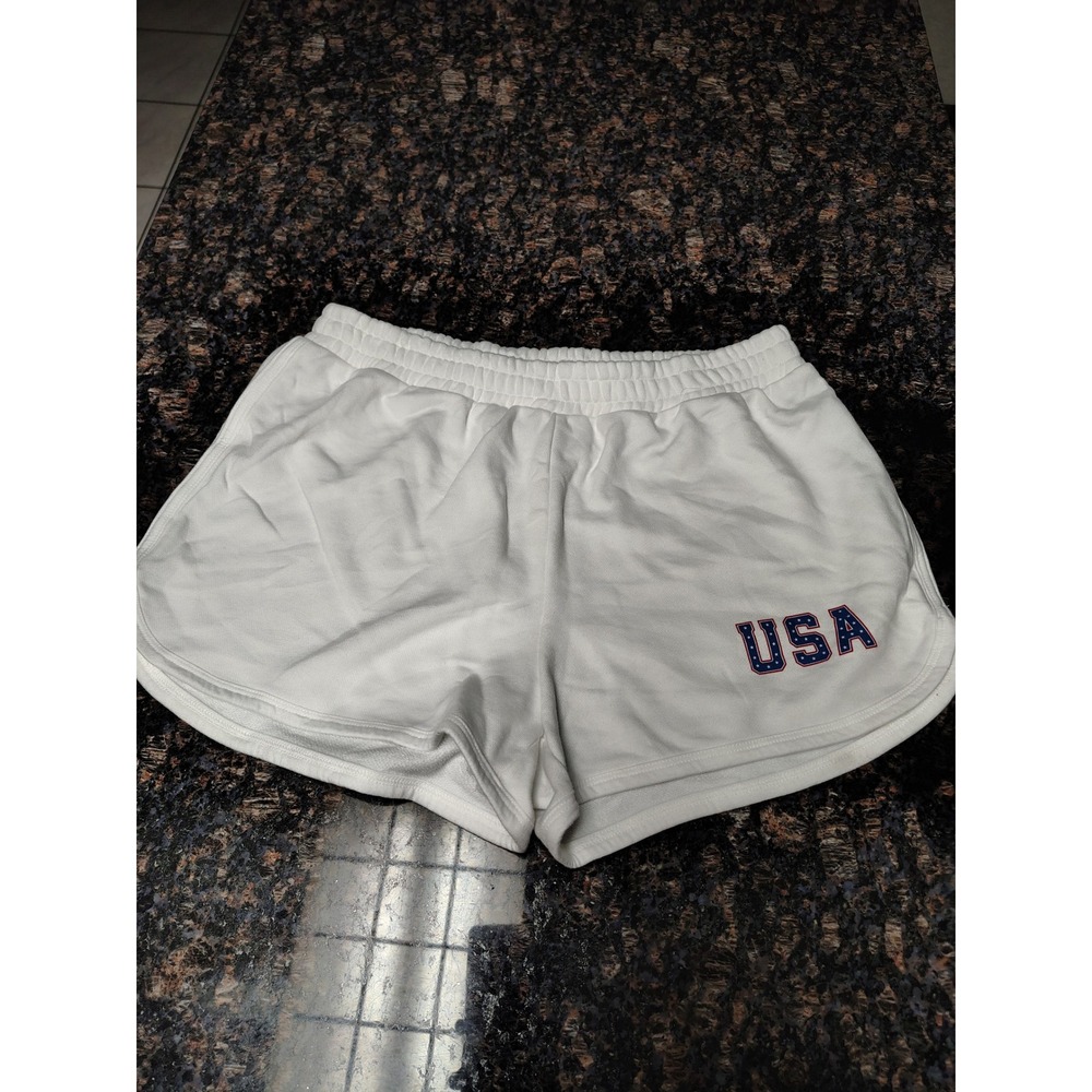 Universal Thread Womens USA Graphic Sweat Shorts White Size Small Patriotic